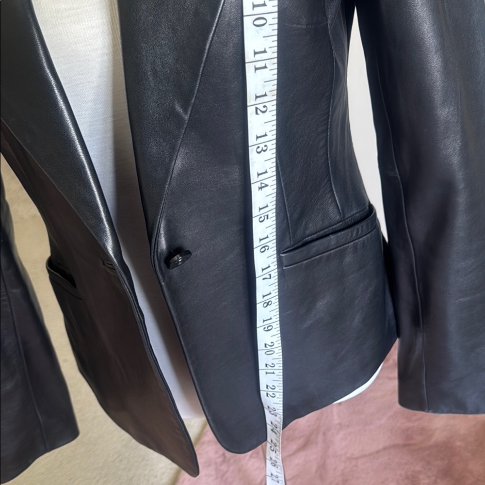 Women's Black Leather Jacket - Picture 4 of 16